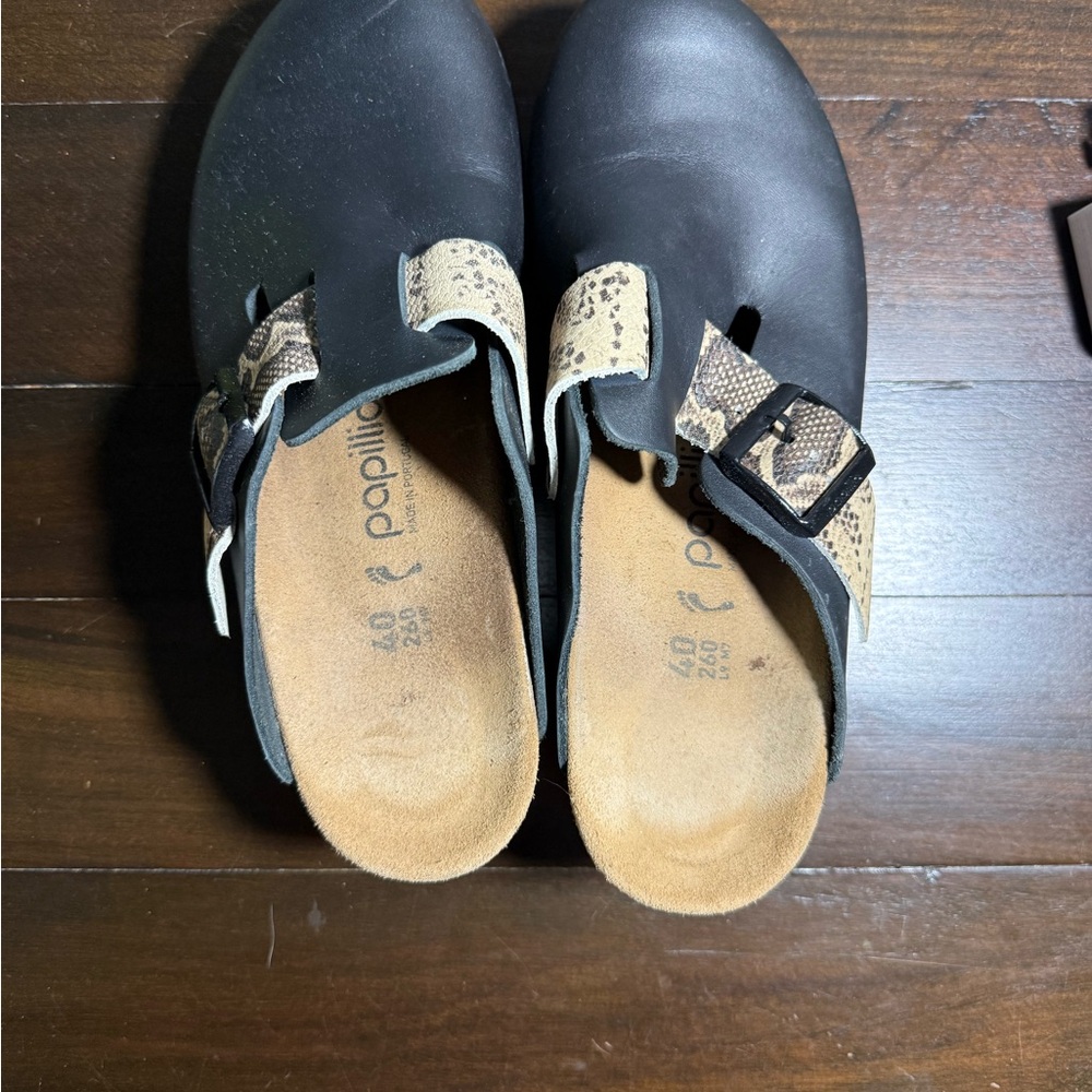Papillio Black and Brown Slip-On Shoes